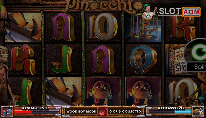 Slot machine Pinocchio: contatori delle funzioni