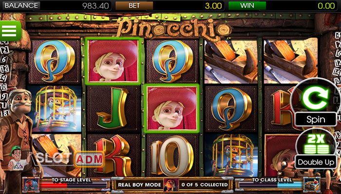 Slot machine Pinocchio: ragazzo di legno e ragazzo vero