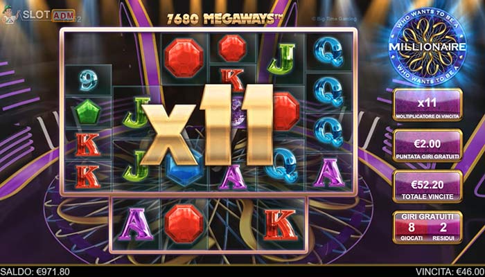 Who Wants To Be A Millionaire slot machine: Free Spin con moltiplicatore
