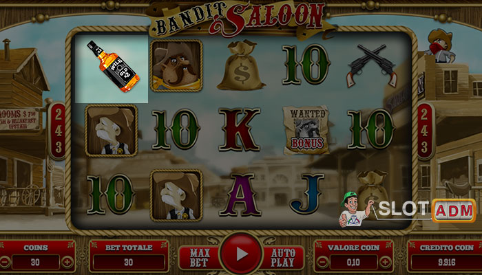 Slot Bandit Saloon: Wild moltiplicatore 2x