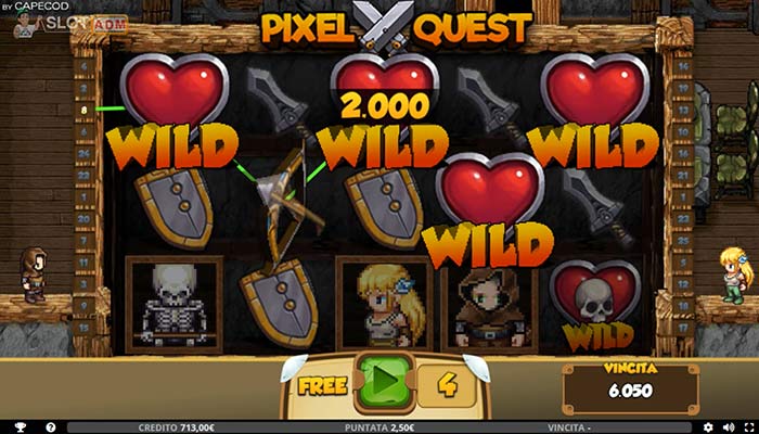 Slot machine Pixel Quest: Free Spin in modalità Labirinto