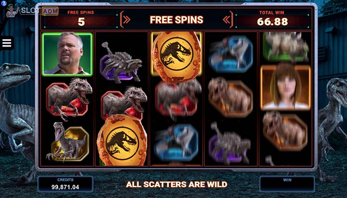 Slot Jurassic World: esempio di partite gratis Raptors Den