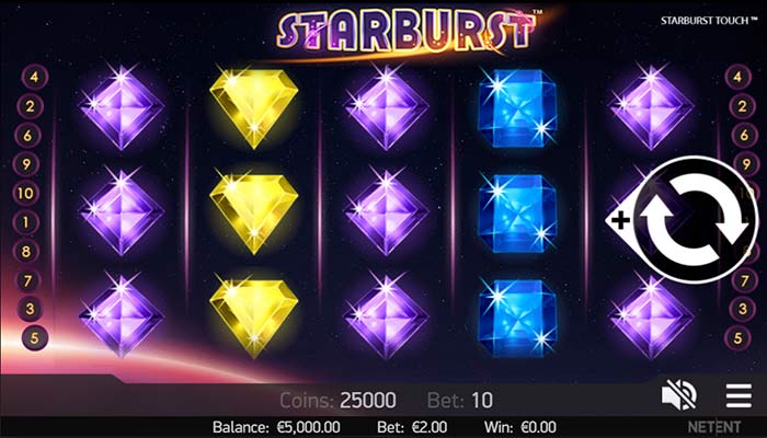 Versione mobile della slot online Starburst