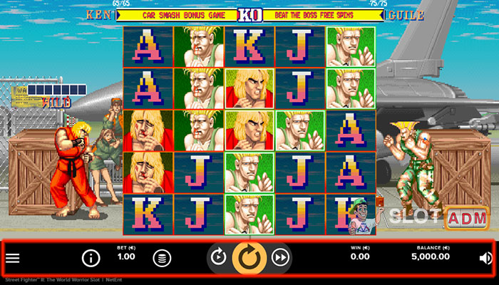 Comandi della slot machine Street Fighter 2