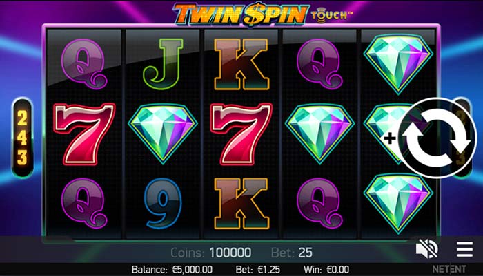 Versione mobile della slot online Twin Spin