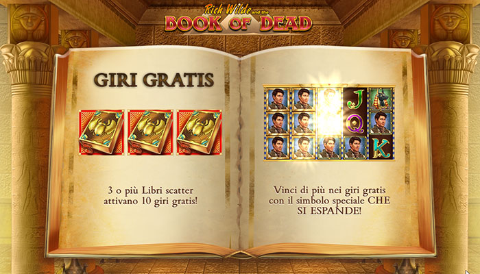 Funzionamento dei free spins nella slot Book of Dead