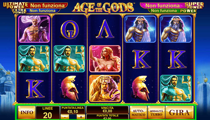 Controlli della slot Age of the Gods