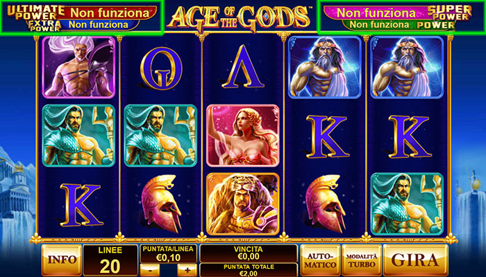 I 4 jackpot della slot Age of The Gods