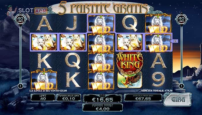 Esempio di giri gratis nella slot White King