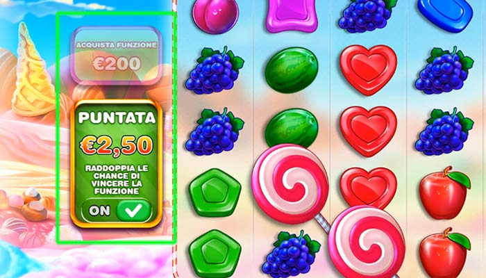 Slot machine Sweet Bonanza: acquisto funzioni bonus
