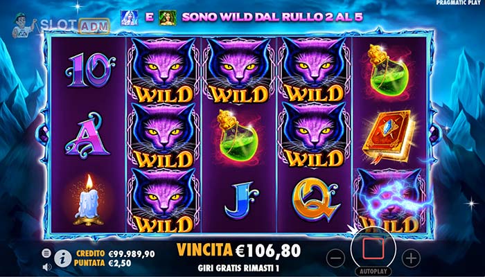 Slot machine Wild Spells: wild multipli nei Giri Gratis