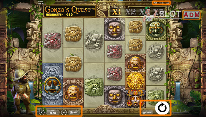 Controlli della slot machine in Gonzo's Quest Megaways