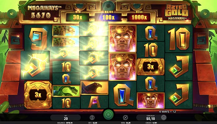 Esempio di tipologia gioco nella slot iSoftBet Aztec Gold Megaways